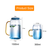 Bouilloire 2 tasses en verre borosilicate de haute qualité, style minimaliste, pour restaurant et usage domestique, avec pichet et ensemble de théière