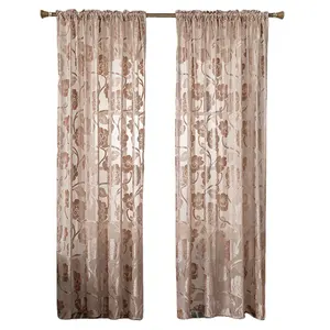 Europäische Luxus Türkei Jacquard Blumen Polyester Gardine für Wohnzimmer Vorhänge Vorhänge Fenster Außen vorhänge Küche