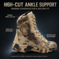 Bottes tactiques imperméables montantes pour hommes, chaussures de randonnée et d'entraînement d'extérieur, chaussures de sécurité robustes professionnelles, vente en gros