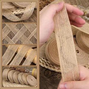 Ruban en <span class=keywords><strong>jute</strong></span> naturel de grosgrain de 1,5 cm à 4,0 cm prêt à expédier en gros pour cadeaux et décorations de Noël - Product Image 5