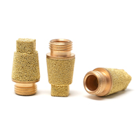 Élément filtrant poreux personnalisé en bronze et laiton fritté, silencieux pneumatique en poudre de cuivre fritté pour la filtration de l'air et du gaz
