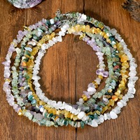 Colliers ras du cou perlés pour femmes et filles, en pierres naturelles de turquoise, fluorite et citrine, bijoux bohèmes perlés