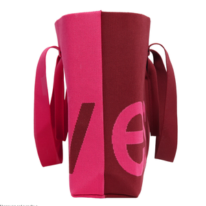 Bolso de compras de punto con logo personalizado, diseño de dibujos animados, jacquard, poliéster, dos tonos, con doble asa, para mujer, el más vendido, MOQ bajo - Product Image 3