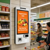 Terminal de commande automatique en intérieur, affichage numérique, borne de paiement avec lecteur de code QR pour la restauration rapide et les magasins de détail