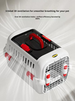 Cage de transport légère de qualité aéronautique pour chats et petits/moyens chiens – Cage de voyage portable pour la randonnée, capsule spatiale grand espace, homologuée