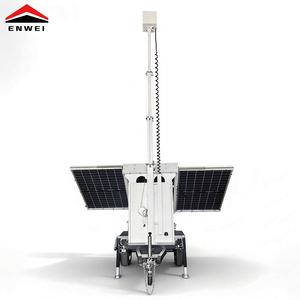 Torre CCTV Mobile per Cantieri Edili, Rimorchio CCTV Solare con Palo Alto 6m/7m per Sicurezza Fuori Rete in Aree di Parcheggio - Product Image 3