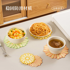 Tapis de protection de table de cuisine en caoutchouc souple à motif floral, résistant à la chaleur, isolation 120°C, Gu Sen - Product Image 3