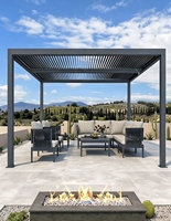 Pergola à toit à lames orientables électrique, fournie par le fabricant, pour les divertissements en plein air