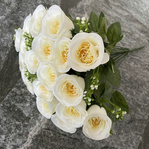 Ramo de 18 rosas de piedras preciosas, flores artificiales, decoración de boda, rosas artificiales, ramo de novia para boda - Product Image 4