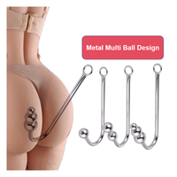 Perles anales en acier inoxydable argenté pour adultes, crochet de bondage, plug 100% étanche, certifié CE, dispositif de contrainte SM MR10NR pour jeux SM