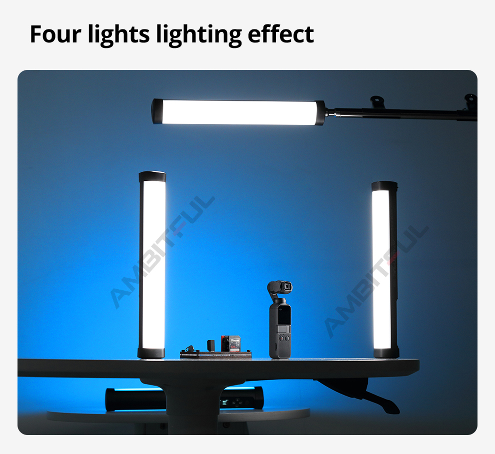 AMBITFUL A2 RGB 2500-8500K RGB LED Video Stick Tube Light, CRI 95+ TLCI 97 +,Built-in APP Lithium Battery Magnetic Function