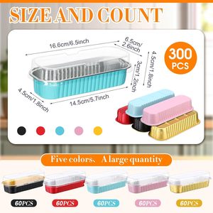 200ml 4oz Color Coated Aluminum <b>Foil</b> Loaf Pan with Dome PP Plastic Lid Disposable Microwavable Food Grade Baking <b>Container</b> - Product Image 2