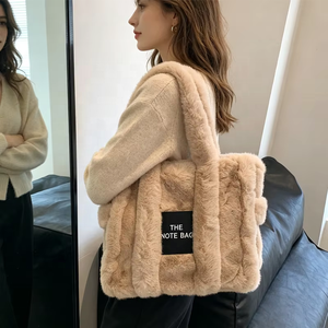 Borsa Tote in Finta <span class=keywords><strong>Pelliccia</strong></span> Zeyu per Donne, Borsa a Spalla Morbida e Pelosa, Borsa per Shopping <span class=keywords><strong>con</strong></span> Tracolla, Borsa Ecologica in Finta <span class=keywords><strong>Pelliccia</strong></span> - Product Image 5