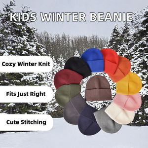 Gorro de Punto Acrílico Unisex, Gorro de Invierno de Color Sólido, Gorro Casual para Clima Frío, Etiqueta Personalizada - Product Image 2