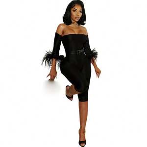 Gaun Malam Beludru Hitam 3/4 Lengan, Gaun Pesta Prom Custom - Product Image 3