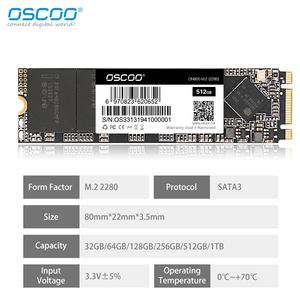M.2 SSD M.2 2280 SSD Disco rígido interno de estado sólido SATA3 M2 2280 NGFF SSD 128G 256G 512G 1TB 2TB Acessórios para computador - Product Image 3
