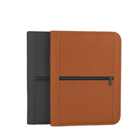 Calculatrice en cuir PU de taille A4 Sac à documents A4 à fermeture éclair pour réunions Logo personnalisé