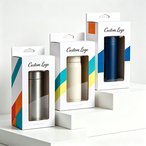 New Arrival Glass Cup Box Packaging Cardboard Corrugated <b>Water</b> <b>Bottle</b> Display Paper Box with Embossing Logo Printing - Product Image 1