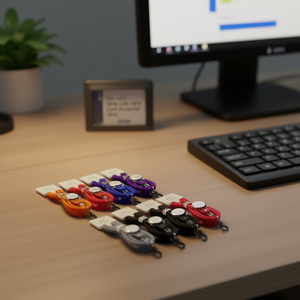 Laccetto da collo Ilan 45 cm con clip per porta badge identificativo, set da 8 pezzi Aprile - Product Image 2