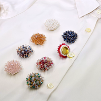 Gros Clip Strass Bouton pour Chemise Couverture Décorative Boutons De Manchette Bouton Fleur Clip Bouton LSCB042