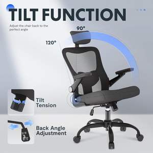Chaises de <span class=keywords><strong>bureau</strong></span> ergonomiques <span class=keywords><strong>FLEXISPOT</strong></span> OC1, chaise de <span class=keywords><strong>bureau</strong></span> en maille, chaise de travail confortable à dossier haut avec roulettes pivotantes, noire - Product Image 3