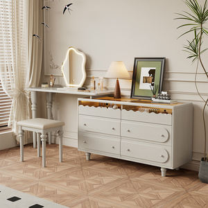 Miroir de coiffeuse moderne simple en bois massif Style ancien petite <span class=keywords><strong>chambre</strong></span> bureau d'angle de <span class=keywords><strong>maquillage</strong></span> rangement intégré salon - Product Image 3