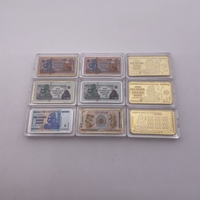Lote de 50 Piezas de Monedas de Colección de Zimbabue, Bañadas en Oro y Plata, en Caja de Regalo
