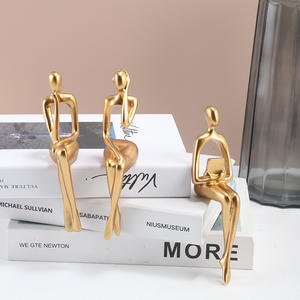 Statues en résine de haute qualité or moderne décoration de la maison étagère envoyer des amis et la famille décoration en mouvement cadeaux décoration de la maison - Product Image 1