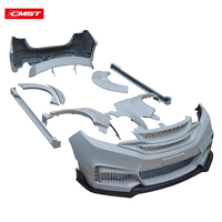 Kit carrosserie complet CMST en fibre de verre : pare-chocs avant et arrière, jupes latérales, passages de roues, aileron de toit arrière pour Fit GK5 2014-2020