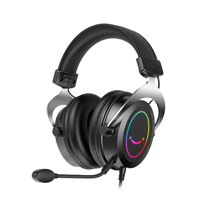 For H3 RGB Over-ear Gaming Headset with Noise Cancelling Wired USB 3.5mm Interface for PC/PS4/PS5/Xbox/Nintendo Switch Gamers
