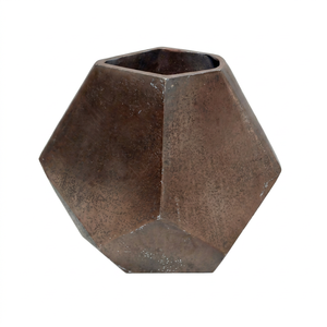 Vase hexagonal en aluminium avec revêtement en poudre, style Art déco, pour extérieur, jardin, maison, hôtel, décoration écologique - Product Image 1