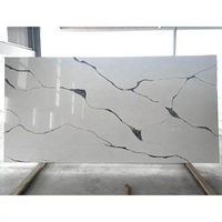 Grande dalle de pierre artificielle blanc ardoise pour comptoir de cuisine, îlot de salle à manger, marche d'escalier, pierre de quartz