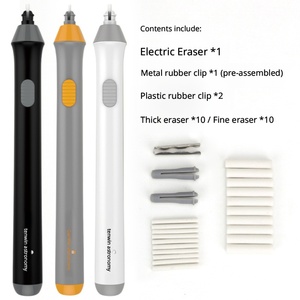Kit <span class=keywords><strong>de</strong></span> borrador eléctrico con 20 recambios, borrador automático que funciona con pilas para dibujo artístico, dibujo a lápiz, papelería para estudiantes, venta al por mayor - Product Image 6