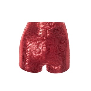 Nouvelle Arrivée 2026 – <span class=keywords><strong>Short</strong></span> <span class=keywords><strong>Femme</strong></span> en <span class=keywords><strong>Cuir</strong></span> PU Motif Serpent, Coupe Ajustée, Taille Basse, Décontracté, Tendance - Product Image 4