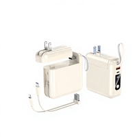 Batterie externe en PVC à charge rapide avec prise CA intégrée, grande capacité, sortie 22,5 W, alimentation mobile portable - Cadeau personnalisable