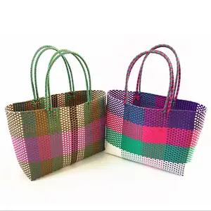 2020 China Suppliers Women Summer Shopper Storage Plastic Weave Tote Bag Handmade Bag