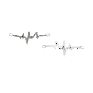 Elektrocardiogram Bedel Hanger: Zilverkleurige Diy Sieraden Met Een Ecg-Symbool Uw Liefde Voor De Gezondheid Van Het Hart Met Een 44X21Mm Hanger