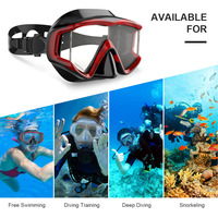 Vente en gros de masques de plongée en silicone, 3 lunettes, grandes lunettes de plongée pour adultes, en stock