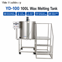 Cuve de fusion de cire électrique 100L YD-100 avec chauffage électromagnétique 0-150°C, moteur d'agitation et échelle de sécurité
