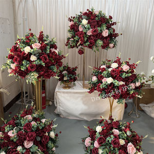 زهور اصطناعية رائجة البيع من IFG 2026، ورود خضراء وحمراء داكنة، زهور الهيدرانجيا لتزيين طاولات حفلات الزفاف - Product Image 6