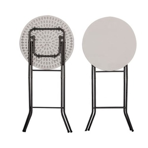 60Cm HDPE Plastic Outdoor <b>Folding</b> Round <b>Tables</b> White Foldable Mini Bar <b>Dining</b> <b>Table</b> Plastic <b>Table</b> Chair 60cm HDPE Plastic Outdoo - Product Image 1