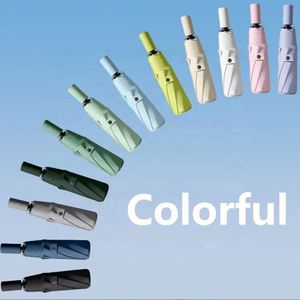 High Quality Portable Wind Travel Folding Umbrella Fully-Automatic Open&Close Handle 8-Rib Double Fiberglass Rainproof 3-Fold - Product Image 3