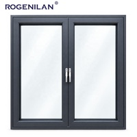 Fenêtres à battants en aluminium extérieures étanches personnalisées Rogenilan avec double vitrage trempé pour maisons