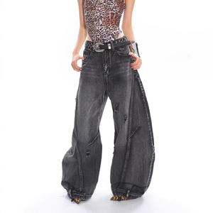 American Retro Vintage Design High Street Denim Scimitar <b>Jeans</b> for <b>Men</b> Women 2026 Winter Light Loose Straight Pants - Product Image 3