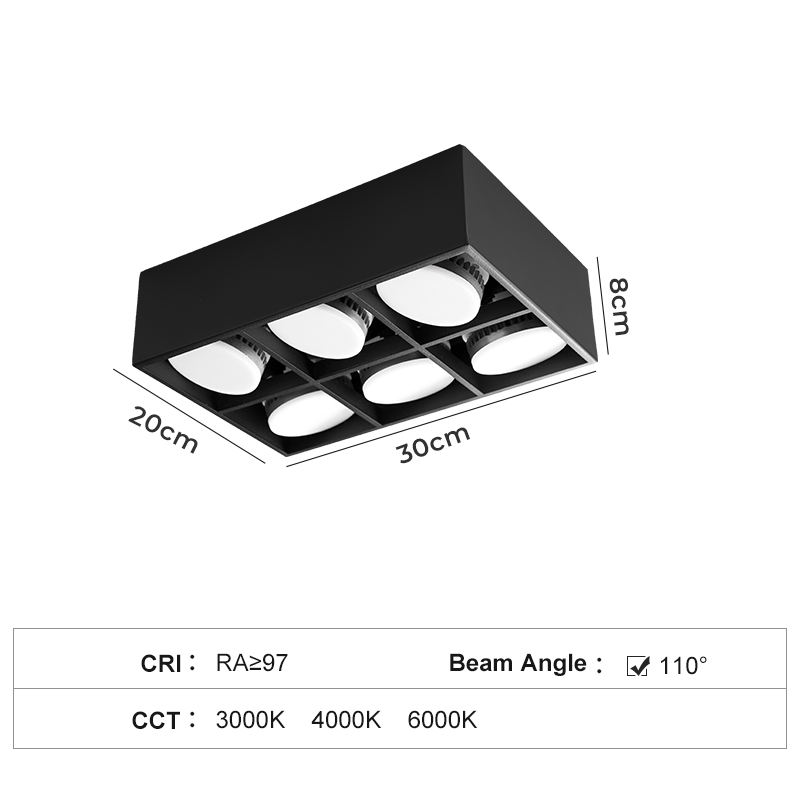 BG53/Cambio de color 3000K 4000K 6000K Negro GX53