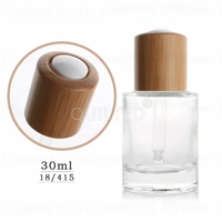 Outtop — bouteille d'huile essentielle en bambou dépoli, avec bouton-pression à épaules plates, produit cosmétique, 30ml