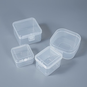 Transparent Square <b>Plastic</b> Storage <b>Box</b> Set Covered Desktop Organizer for Jewelry Tools Electronics Fishing Gear <b>Display</b> - Product Image 2