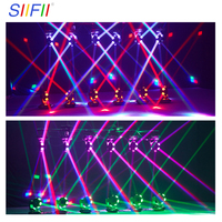 SIIFII 6 x 40W LED Cabeza Móvil Multirrayo 240W Iluminación de Escenario DJ IP33 DMX512 Aleación de Aluminio Refrigerado por Aire Automático Alto CRI 90