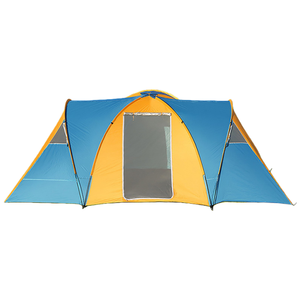 Tente tunnel pour camping familial 6-9 personnes, 4 saisons, 3 chambres, <span class=keywords><strong>1</strong></span> salon, imperméable 3000 mm, coupe-vent, polyester 190T, facile à monter - Product Image 1