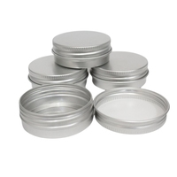 Boîte cosmétique personnalisée en aluminium argenté avec bouchon à vis forme ronde Offre Spéciale 30ml bricolage bougie faisant des accessoires de parfum